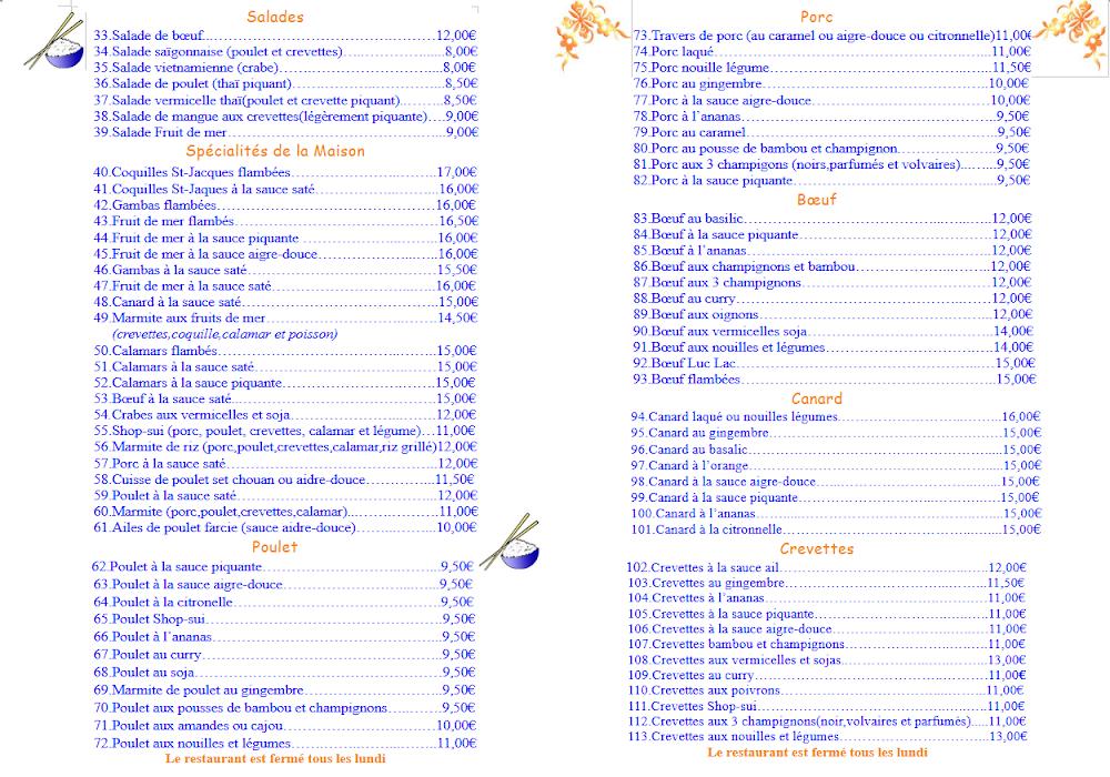 Le Vietnam - Menu Image 1